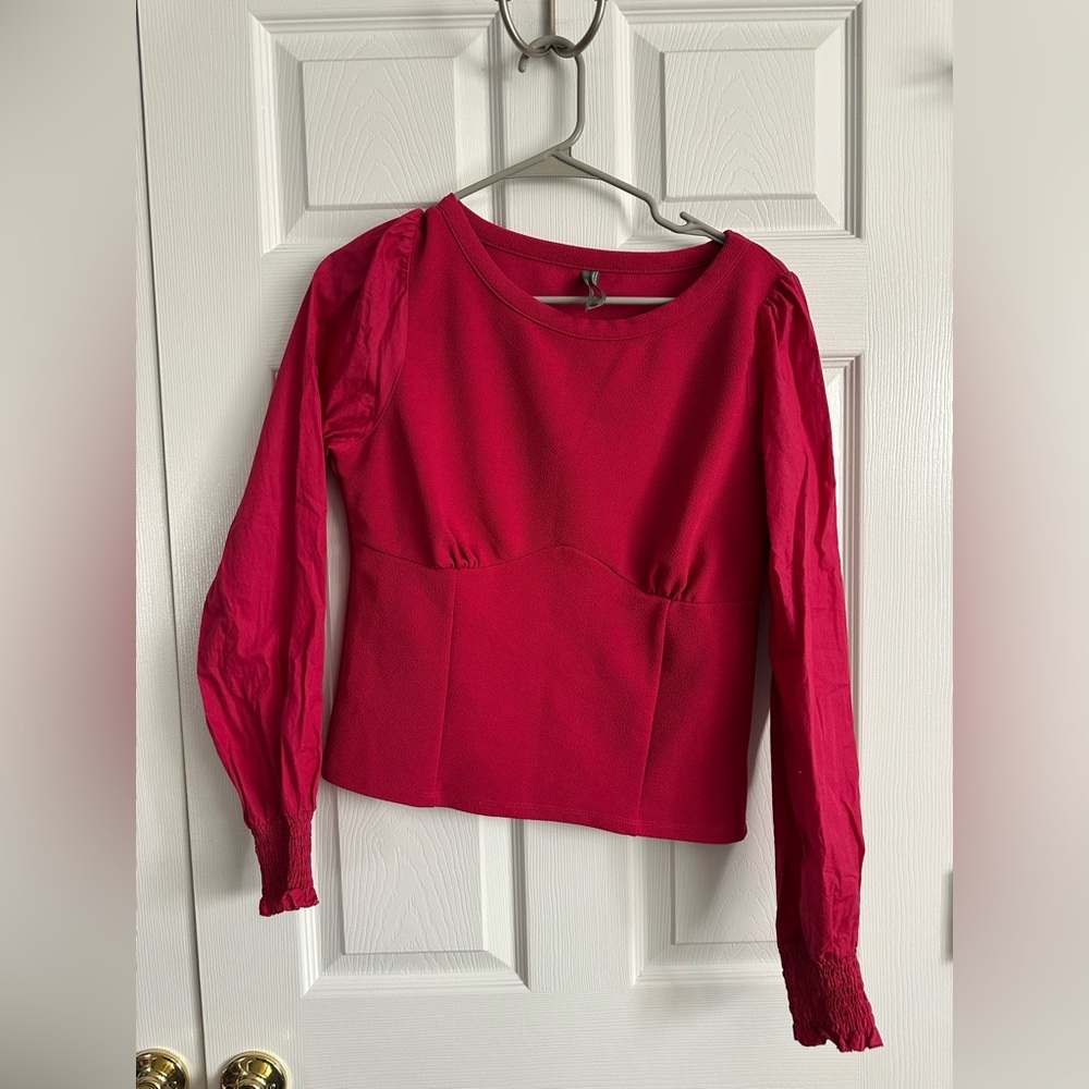Anthropologie Vibrant Red Blouse